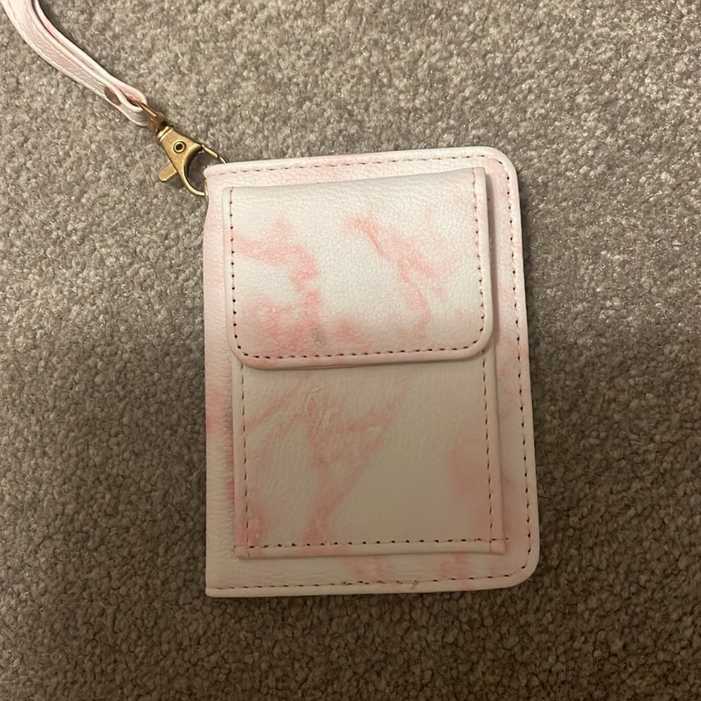 Pink marble card holder